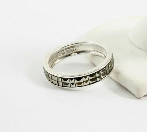 STERLING SILVER MARCASITE DIAMOND CUT PATTERN RING SIZE 8 ~ 3.5 GRAMS (1 of 2)