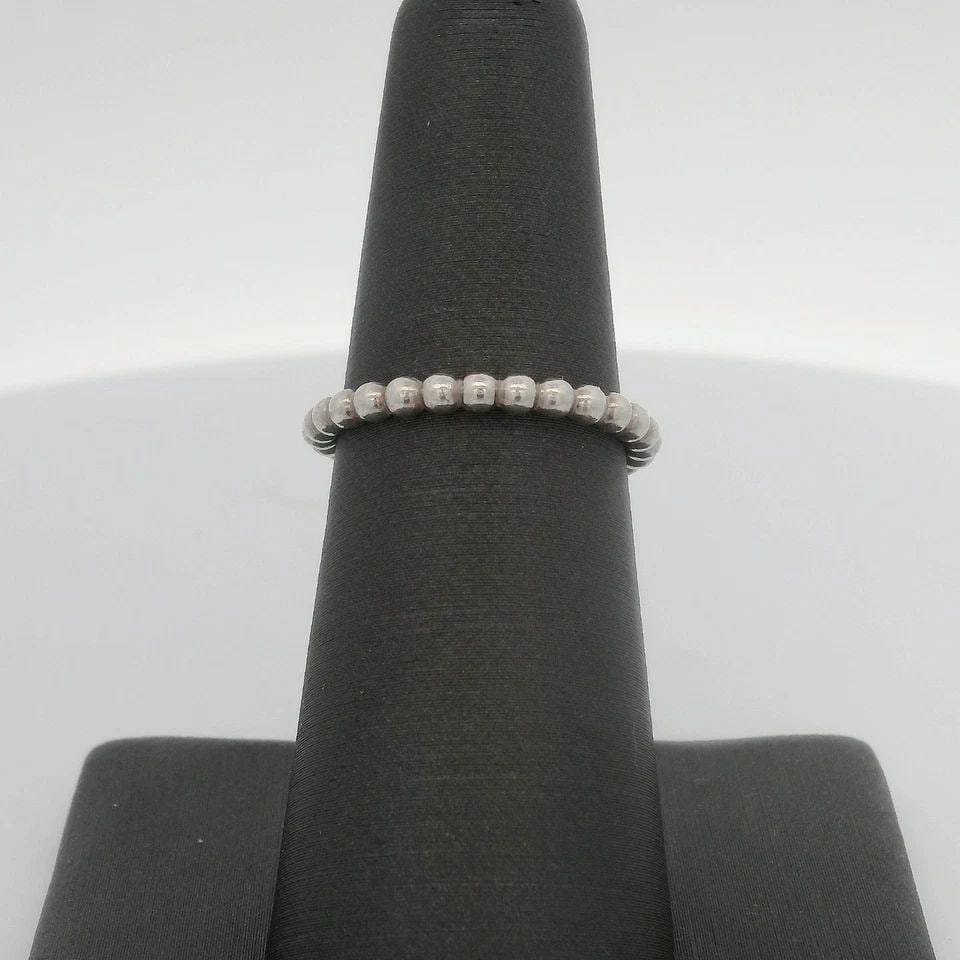 PANDORA STERLING SILVER ETERNAL CLOUDS BEADED STACKABLE BAND RING 190615 SIZE 6 (1 of 1)
