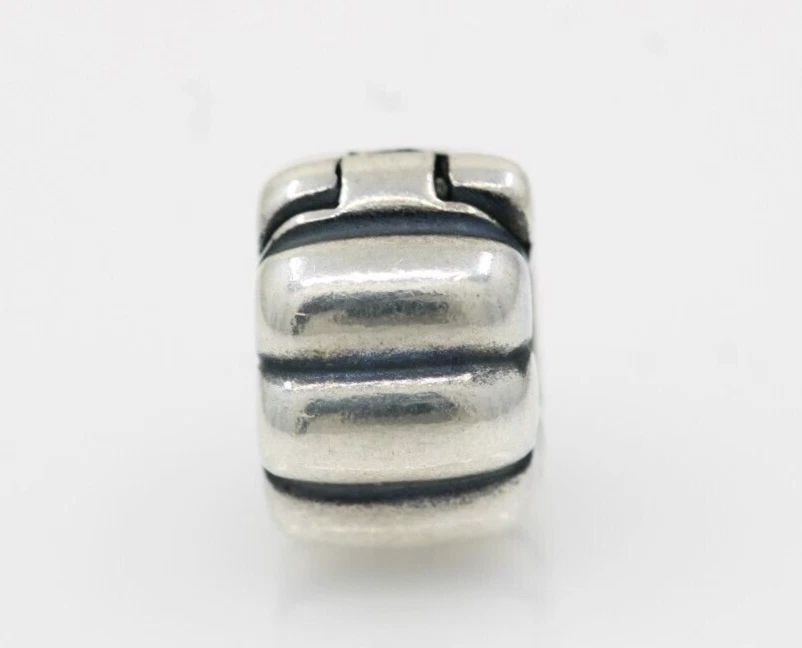 PANDORA STERLING SILVER RIBBED SPACER CHARM 790163 2 GRAMS (1 of 1)