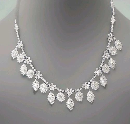 21.42CT NATURAL DIAMOND NECKLACE – G COLOR VS1, 18K WHITE GOLD, 16??INCH (1 of 2)