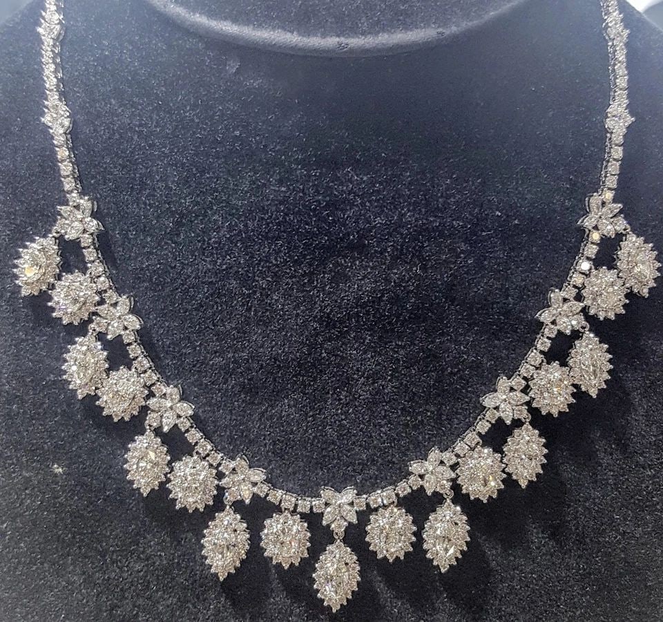21.42CT NATURAL DIAMOND NECKLACE – G COLOR VS1, 18K WHITE GOLD, 16??INCH - 2