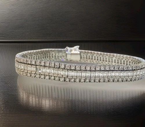 15.50CTW NATURAL DIAMOND BRACELET IN 18K WHITE GOLD – F COLOR VS CLARITY, 7 INCH (1 of 2)