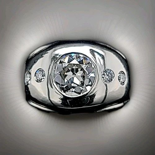 VINTAGE PLATINUM MEN'S UNISEX RING 1.62CT. NATURAL OLD EURO CUT ROUND DIAMOND: VINTAGE PLATINUM MEN'S RING 1.62CT. NATURAL OLD EURO CUT ROUND DIAMOND Vintage Platinum mens ring center natural euro cut round diamond weight 1.62ct. H-SI1 quality size 7.6mmx4mm very nice cut ,very 