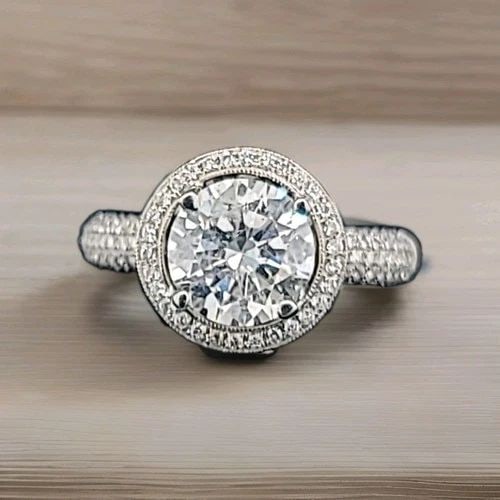 18K WHITE GOLD NATURAL ROUND DIAMOND ENGAGEMENT RING 2.25CT SI2-H (1 of 2)
