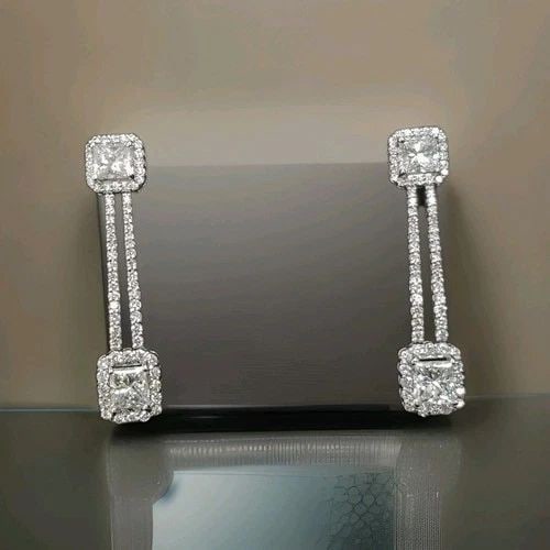 14K WHITE GOLD NATURAL CLARITY-ENHANCED DIAMOND EARRINGS – 5.10CT TW (1 of 2)
