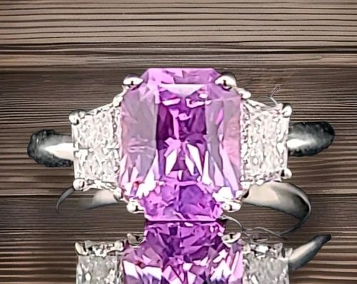 14K WHITE GOLD ENGAGEMENT RING NATURAL RADIANT PINK SAPPHIRE 2.61CT GIA CERT (1 of 2)