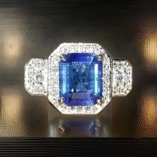 14K WHITE GOLD ENGAGEMENT RING 3.21CT NATURAL BLUE SAPPHIRE EMERALD CUT GIA CERT: 14K WHITE GOLD ENGAGEMENT RING 3.21CT. NATURAL BLUE SAPPHIRE EMERALD SHAPE GIA GORGEOUS 14K WHITE GOLD engagement ring natural blue sapphire in emerald shape center sapphire weight 3.21ct. size 9.5x7.