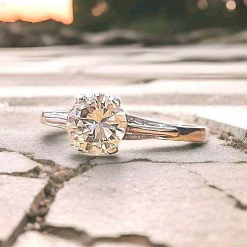 PLATINUM VINTAGE ENGAGEMENT RING 0.98CT. ROUND NATURAL DIAMOND CIRC 1940'S (1 of 2)