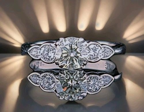 VINTAGE PLATINUM ENGAGEMENT RING NATURAL ROUND DIAMOND 0.72CT CIRC 1950'S (1 of 2)