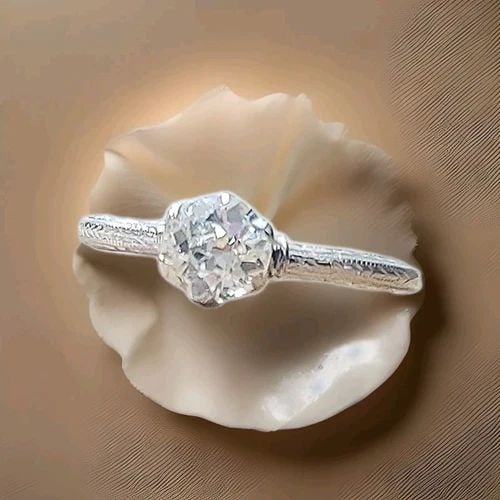 PLATINUM VINTAGE LAMBERTS ENGAGEMENT RING 0.62CT. NATURAL EURO ROUND DIAMOND: 0.62CT.PLATINUM VINTAGE LAMBERTS ENGAGEMENT RING OLD EURO ROUND DIAMOND 1910'S Gorgeous art Deco filigree Platinum Engagement round cut natural Diamond designs by Lamberts. Platinum engagement ring ci