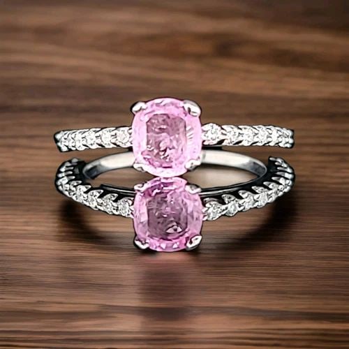 14K WHITE GOLD ENGAGEMENT RING 1.04CT.NATURAL UNTREATED PADPARADCHA SAPPHIRE: This exquisite 14k white gold ring is the perfect choice for any special occasion, whether it be an engagement, anniversary, or birthday. The stunning 1.04ct natural, untreated padparadcha sapphire is