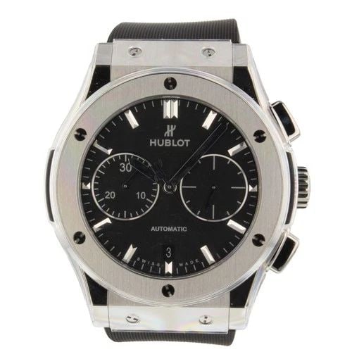 HUBLOT CLASSIC FUSION CHRONOGRAPH TITANIUM AUTOMATIC RUBBER WATCH 521.NX.1171.RX (1 of 2)