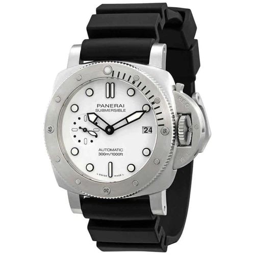 NEW PANERAI SUBMERSIBLE STAINLESS STEEL AUTOMATIC SELF WIND WATCH PAM02223: NEW PANERAI SUBMERSIBLE STAINLESS STEEL AUTOMATIC SELF WIND WATCH Manufacturer Panerai Category Submersible Reference Number PAM02223 Band Color Black Band Type Rubber Box Yes Condition New with tags 