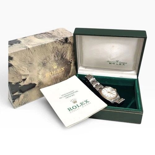FULL SET 1980 ROLEX DATE 34 MM TWO TONE OYSTER WHITE ROMAN OYSTER WATCH 1505: FULL SET 1980 ROLEX DATE 34 MM TWO TONE OYSTER WHITE ROMAN OYSTER WATCH 1505 Manufacturer Rolex Category Mens Date 34mm Subcategory Plastic Crystal Non Quick Reference Number 1505 Band Stainless Steel