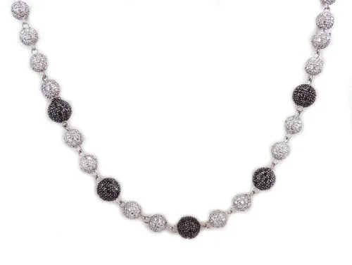 DIAMOND BEAD NECKLACE BRACELET SET IN 14KT GOLD (1 of 2)