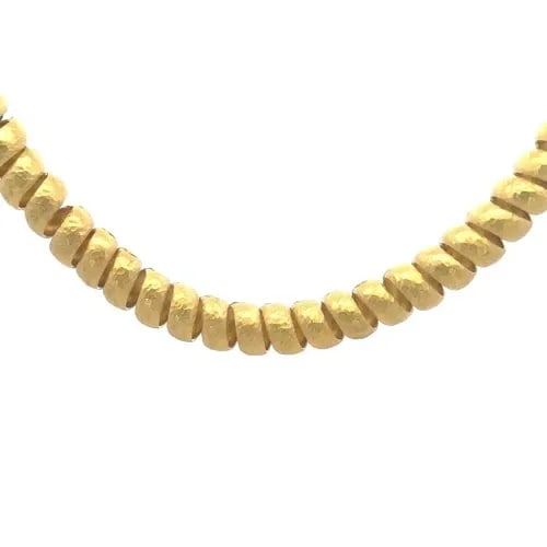 H. STERN GOLD DAY NIGHT NECKLACE 18K YELLOW HAMMERED SPIRAL DESIGN W/BOX 125 GR: H. STERN GOLD DAY NIGHT NECKLACE 18K YELLOW HAMMERED SPIRAL DESIGN W/BOX 125 GR This gorgeous authentic necklace is by H. Stern, it is crafted from 18k yellow gold featuring a full length of 7mm wide 