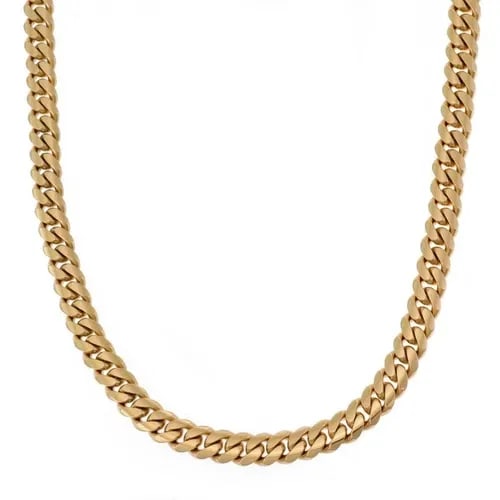 MEN'S 14K & 13K YELLOW GOLD 9.5MM WIDE CURB LINK CHAIN 24.5" L - 174.2 GR! (1 of 2)