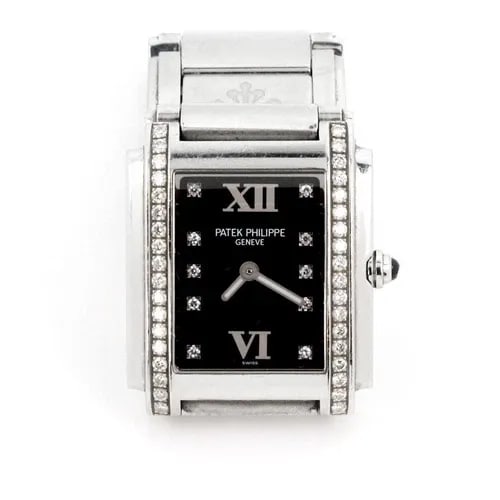 PATEK PHILIPPE TWENTY-4 DIAMOND RECTANGULAR LADIES QUARTZ WATCH (1 of 2)