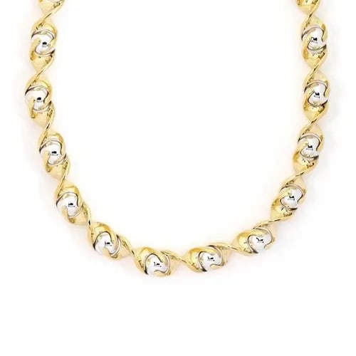 MARINA B NECKLACE 18K YELLOW GOLD TWO TONE SWIRL BEAD STYLE ILLUSION STYLE (1 of 2)
