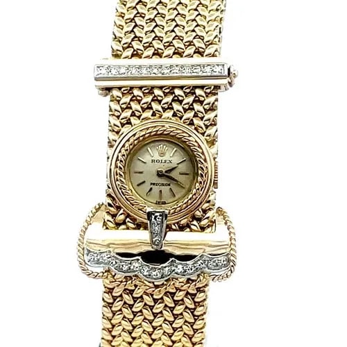 ROLEX GOLD LADIES WATCH 18K YELLOW DIAMOND MESH BELT BUCKLE STYLE MANUAL (1 of 2)