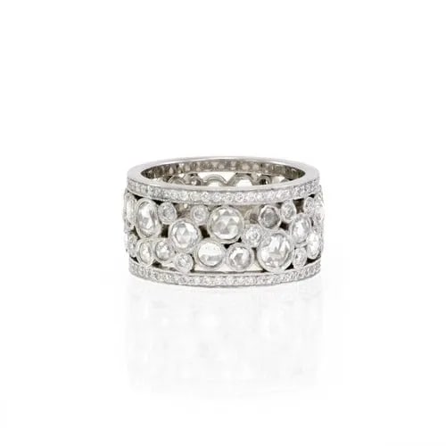 TIFFANY & CO. COBBLESTONE 2.10CT DIAMOND PLATINUM 10MM WIDE BAND RING: TIFFANY & CO. COBBLESTONE 2.10CT DIAMOND PLATINUM 10MM WIDE BAND RING Tiffany & Co. Cobblestone 2.10ct Diamond Platinum 10mm Wide Band Ring Description This sophisticated and authentic wide band ring 