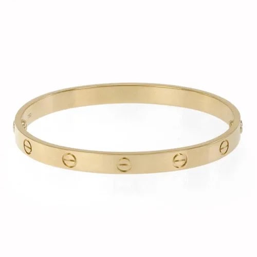 CARTIER 18K YELLOW GOLD BANGLE BRACELET SIZE 18 W/SCREWDRIVER & PAPER (1 of 2)