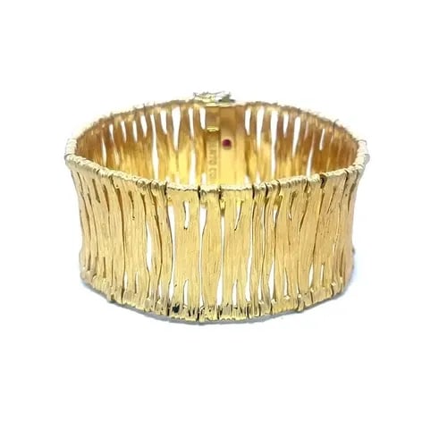 ROBERTO COIN ELEPHANTINO GOLD BRACELET ELEPHANT SKIN 18K YELLOW 7 IN. (1 of 2)