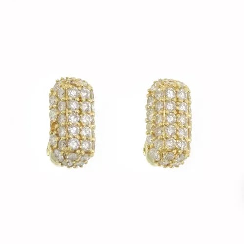 JOSE HESS 5.5CT DIAMOND 18K YELLOW GOLD LONG HUGGIE EARRINGS (1 of 2)