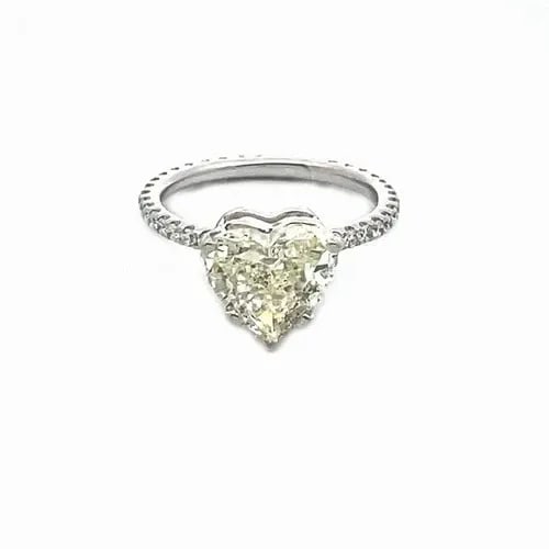 DIAMOND HEART SHAPE ENGAGEMENT GOLD RING 18K 14K WHITE 2.34CT SOLIATIRE (1 of 2)