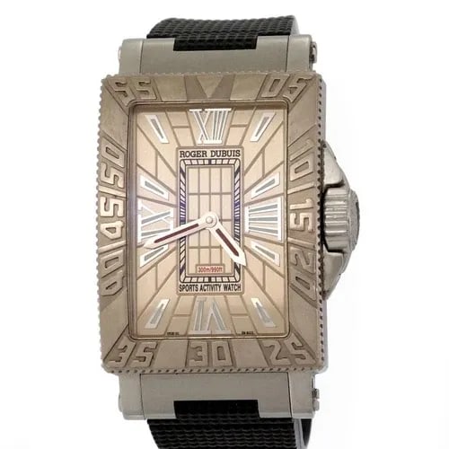ROGER DUBUIS JUST FORFRIENDS WHITE GOLD BEZEL STEEL AUTOMATIC MEN'S WATCH (1 of 2)