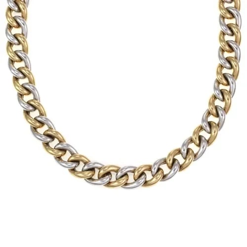 ROBERTO COIN 18K GOLD PUFFED CURB LINK TOGGLE CLASP NECKLACE: ROBERTO COIN 18K GOLD PUFFED CURB LINK TOGGLE CLASP NECKLACE Roberto Coin 18k Gold Puffed Curb Link Toggle Clasp Necklace Description This elegant authentic wide chain necklace is by Roberto Coin, it 