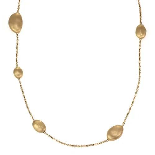 MARCO BICEGO AFRICA NECKLACE 18K YELLOW GOLD ASSORTED SIZE BEAD MOTIF 46" LONG: MARCO BICEGO AFRICA NECKLACE 18K YELLOW GOLD ASSORTED SIZE BEAD MOTIF 46" LONG Marco Bicego Africa 18k Yellow Gold Assorted Size Bead Motif Long Necklace Description This is a gorgeous authentic long 