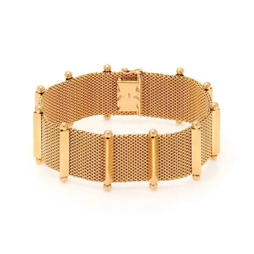 MESH FLEX BRACELET 18K ROSE GOLD 23.5MM FANCY WIDE (1 of 2)