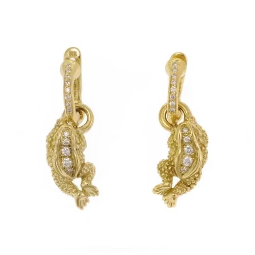 KIESELSTEIN CORD FROG EARRINGS 18K GOLD DIAMOND (1 of 2)