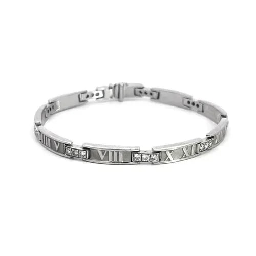 70720 TIFFANY & CO. ATLAS GOLD BRACELET DIAMOND 18K WHITE ROMAN NUMERAL LINKS (1 of 2)