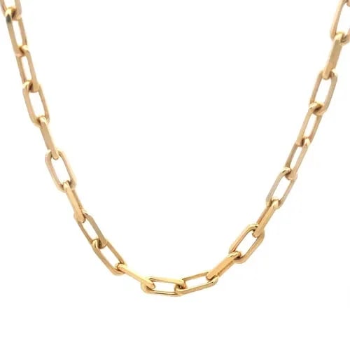 SANTOS DE CARTIER GOLD NECKLACE 18K YELLOW PAPERCLIP LINK CHAIN CERT 22" (1 of 2)