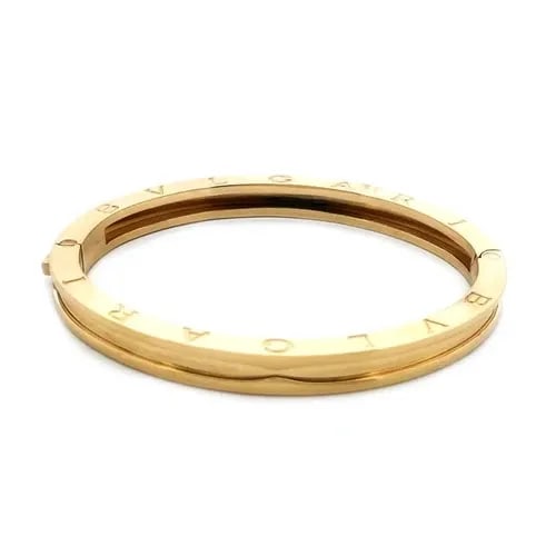 BVLGARI B.ZERO1 GOLD BANGLE 18K YELLOW DOUBLE SIDE ENGRAVED HINGED STYLE 7 (1 of 2)