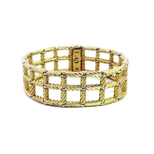 DAVID YURMAN GOLD BRACELET GRID WRAP LINK 18K YELLOW OPEN STYLE (1 of 2)