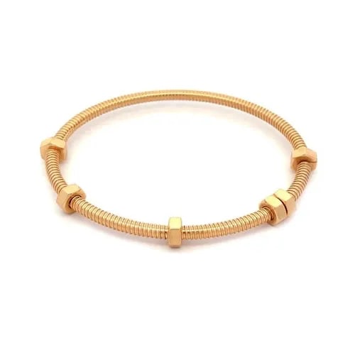 CARTIER ECROU DE CARTIER 18K PINK GOLD SCREW NUT BANGLE SIZE 18 CERT BOX (1 of 2)