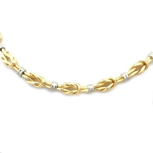 ROBERTO COIN GOLD COLLAR NECKLACE ATAME KNOT 18K TWO TONE FULL CIRCLE (1 of 2)