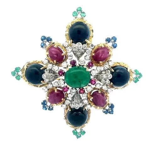 JACK GUTSCHNEIDER GOLD DIAMOND BROOCH 18K 14K GEMSTONE FLORAL STYLE: JACK GUTSCHNEIDER GOLD DIAMOND BROOCH 18K 14K GEMSTONE FLORAL STYLE Elevate your jewelry collection with this wonderful Jack Gutschneider gold diamond brooch, a piece that exemplifies timeless eleganc
