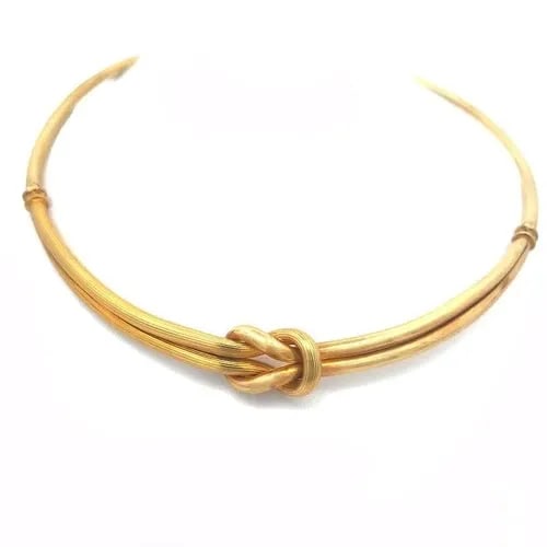 ILIAS LALAOUNIS GOLD CHOKER NECKLACE 18K YELLOW LOVE KNOT (1 of 2)