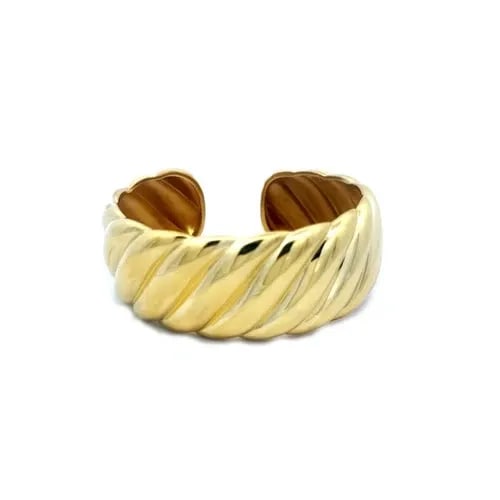 DAVID YURMAN GOLD BRACELET 18K YELLOW SCULPTED CABLE WIDE BAND CUFF: DAVID YURMAN GOLD BRACELET 18K YELLOW SCULPTED CABLE WIDE BAND CUFF This is a celebrated Sculpted Cable Collection by David Yurman, it is crafted from 18k yellow gold with a high polished finish. It i
