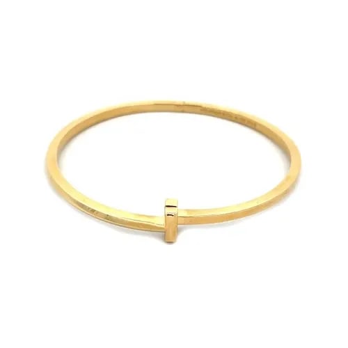 TIFFANY & CO T1 BRACELET 18K YELLOW GOLD WIDE HINGED NARROW BANGLE (1 of 2)