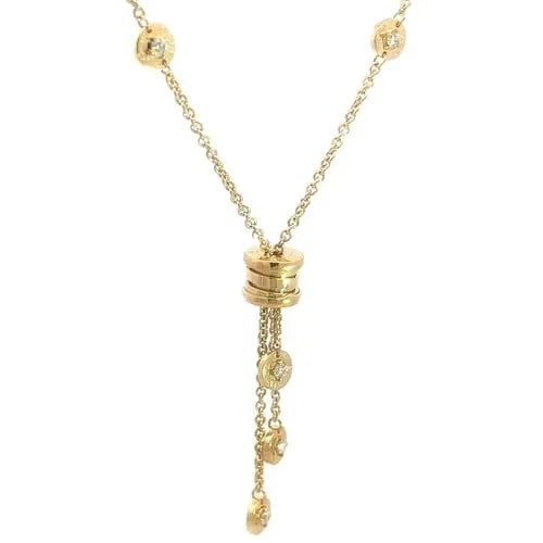 BULGARI B ZERO.1 GOLD NECKLACE DIAMOND 18K YELLOW DANGLE MOTIFS (1 of 2)