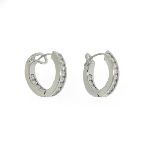 TIFFANY & CO. HOOPS 1CT DIAMONDS PLATINUM INSIDE OUT SMALL EARRINGS (1 of 2)