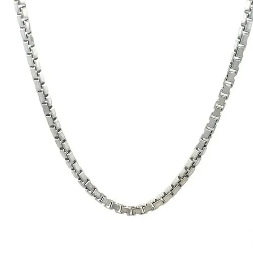 CHOPARD GOLD CHAIN 18K WHITE 3MM BOX LINK STYLE 16.5"L (1 of 2)
