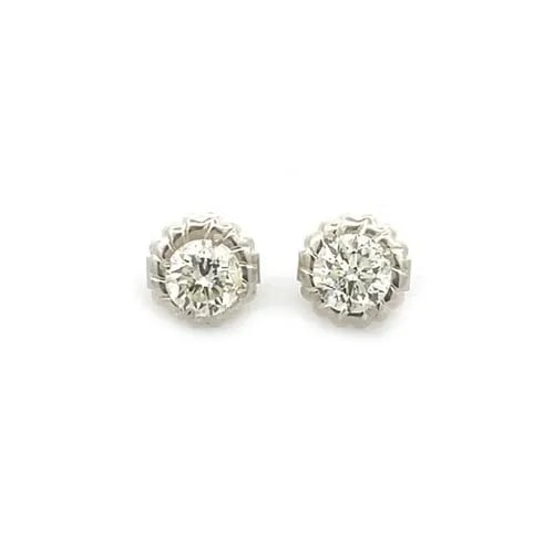 NATURAL 2.06CT DIAMOND 14K WHITE GOLD STUD EARRINGS CERTS & APPRAISAL (1 of 2)