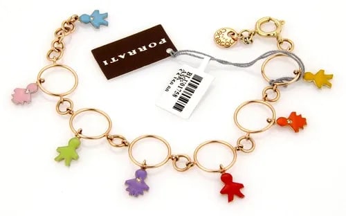 ROBERTA PORRATI GOLD BRACELET BABY CARACOL 18K YELLOW DIAMOND CHARM $5,150 NEW (1 of 2)