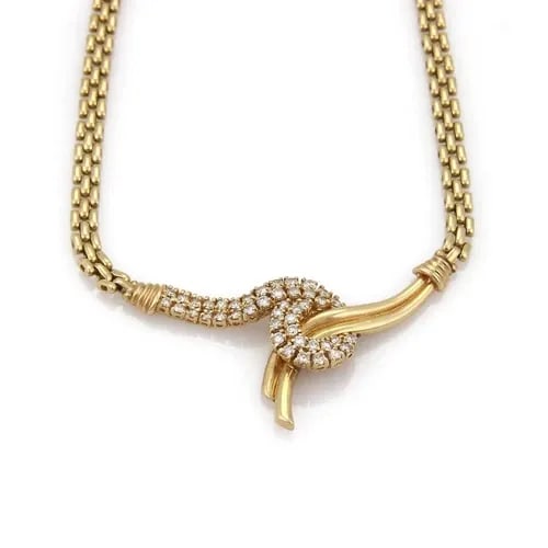 14K YELLOW GOLD DIAMOND FANCY PENDANT PANTHER LINK NECKLACE: 14K YELLOW GOLD DIAMOND FANCY PENDANT PANTHER LINK NECKLACE 14k Yellow Gold Diamond Fancy Pendant Panther Link Necklace Description This beautiful necklace is crafted from 14k yellow gold with a polis